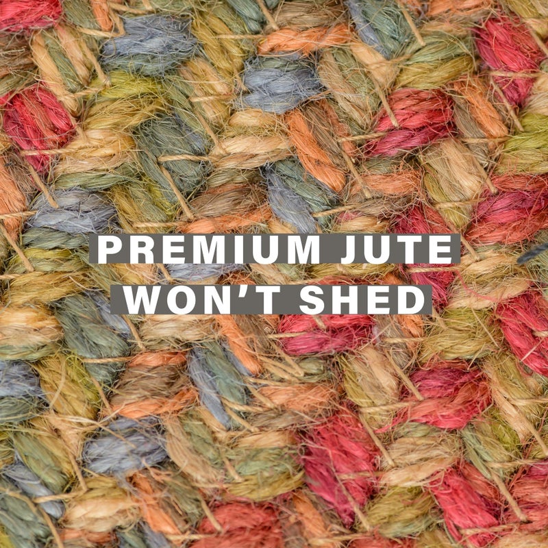 Homespice Azalea Jute Braided Kitchen Rugs 20x30 - Multicolor Braided Rugs for Primitive Country Kitchens & Entryways, No-Shed Jute, Durable, Pet Friendly & Easy to Maintain - Image 4